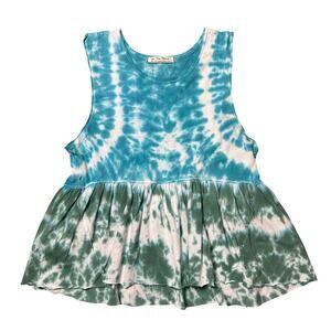 We the Free Blue & Green Tie Dye Tank Top